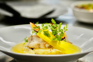 Plat de poisson au restaurant le bord du lac cholet