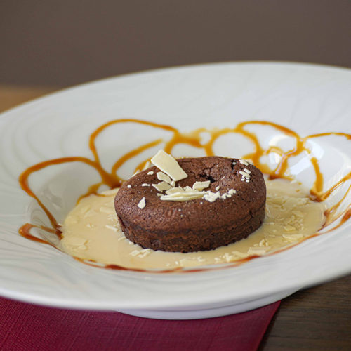 Fondant au chocolat au restaurant le bord du lac cholet