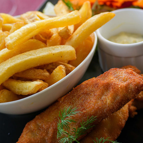 Fish and chips au restaurant le bord du lac cholet